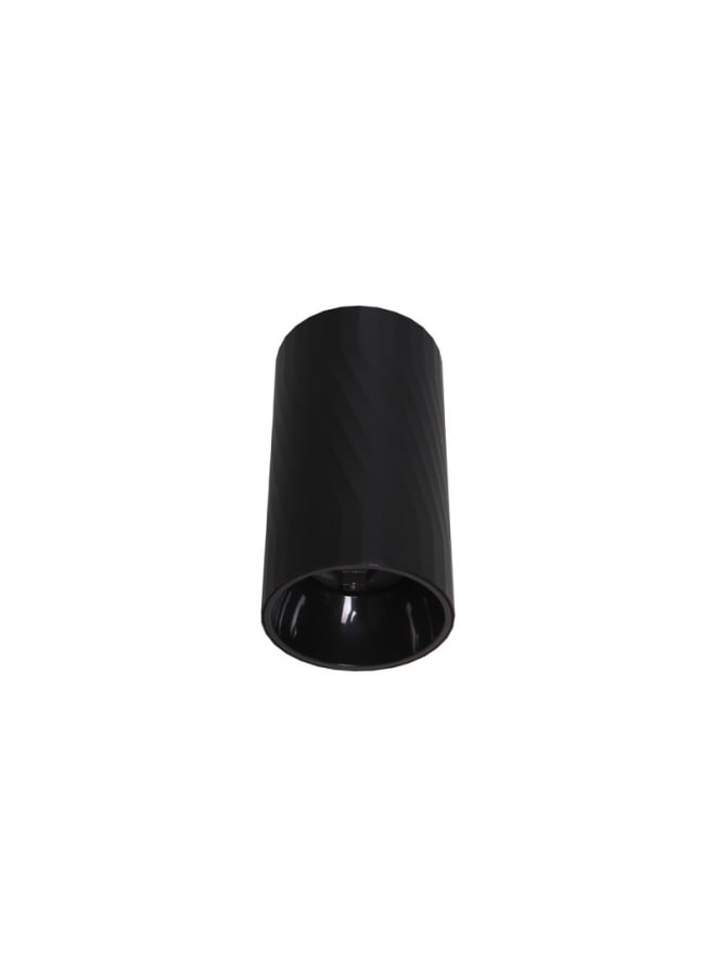 Jana Light Empty Hollow Faceted Tilted Matte Black Aluminum Cylinder, 13×7.5 cm – Jana Light JN462 - Image 1